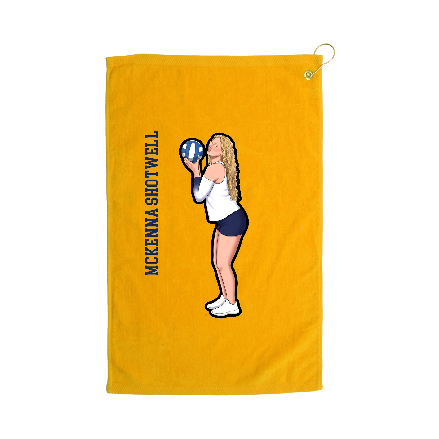 Golf Towel — Name Vertical in Gold