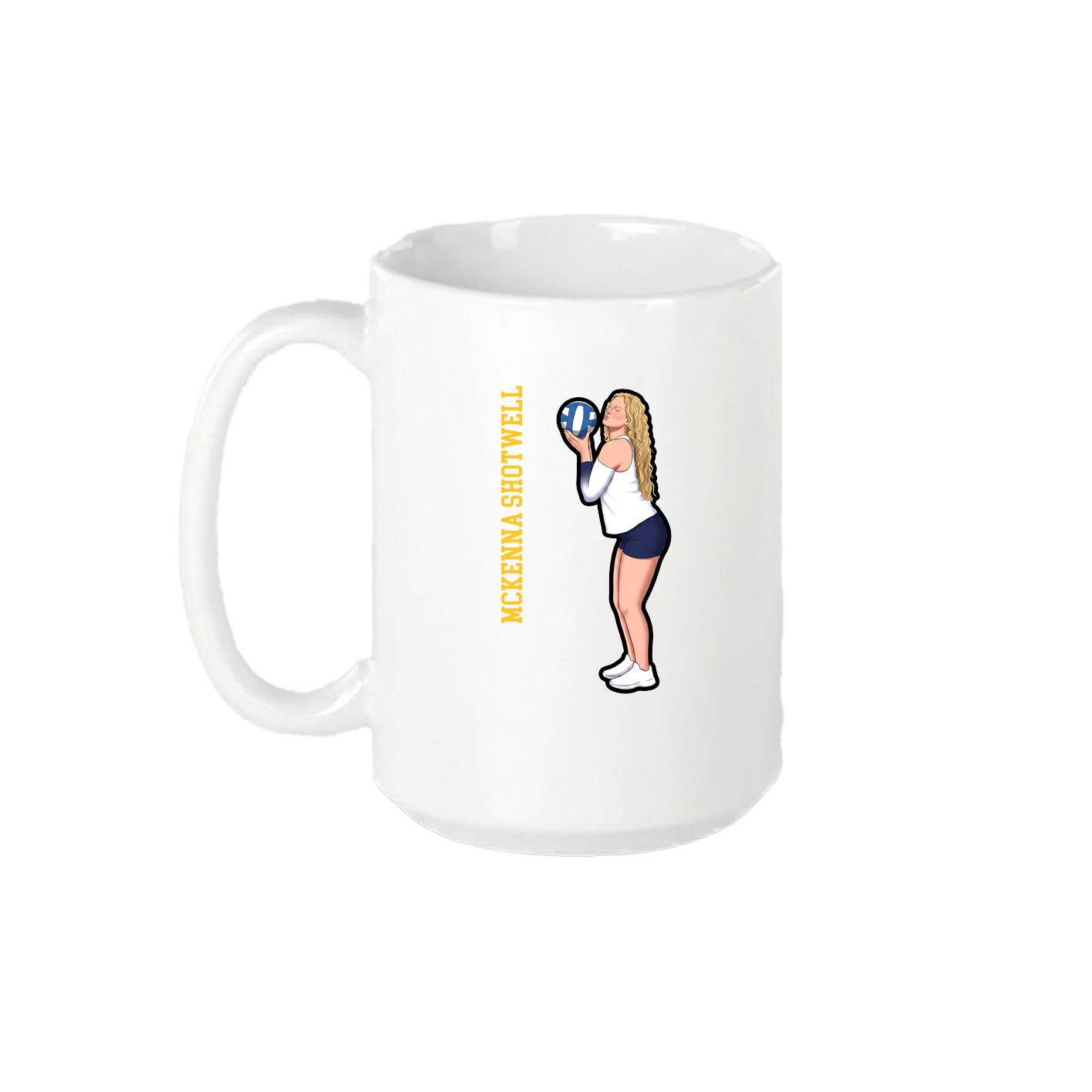 15oz Coffee Mug — Name Vertical in White