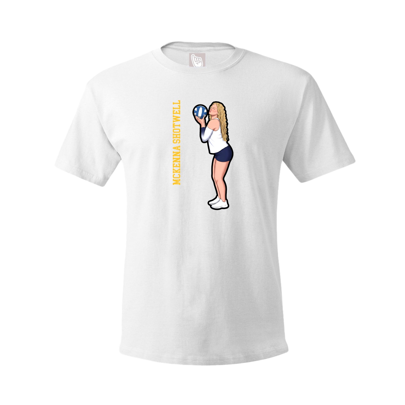 Tee — Name Vertical in White