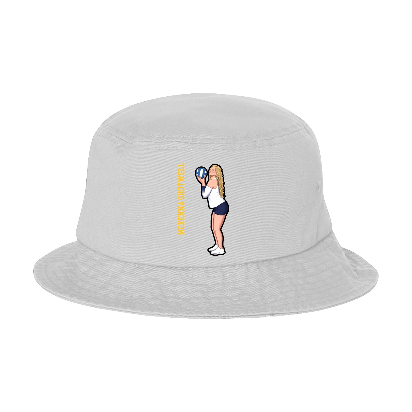 Bucket Cap — Name Vertical in White