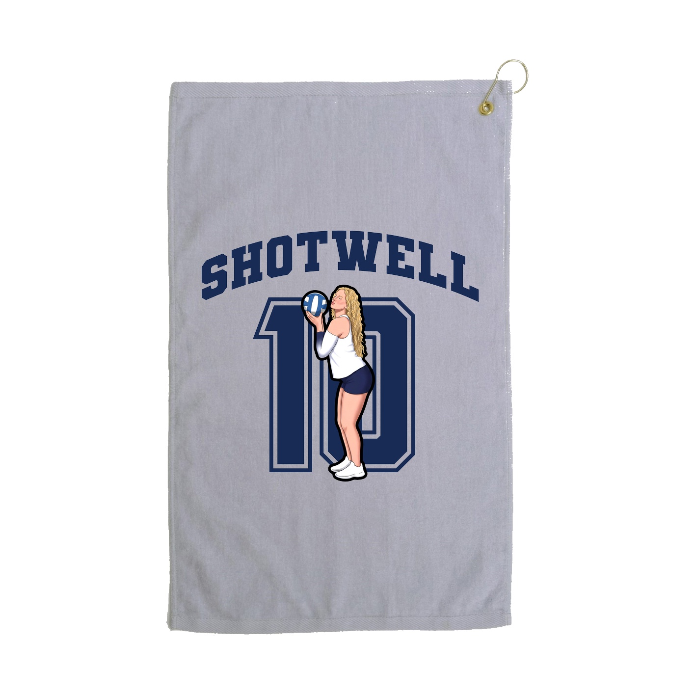 Golf Towel — Number in Grey