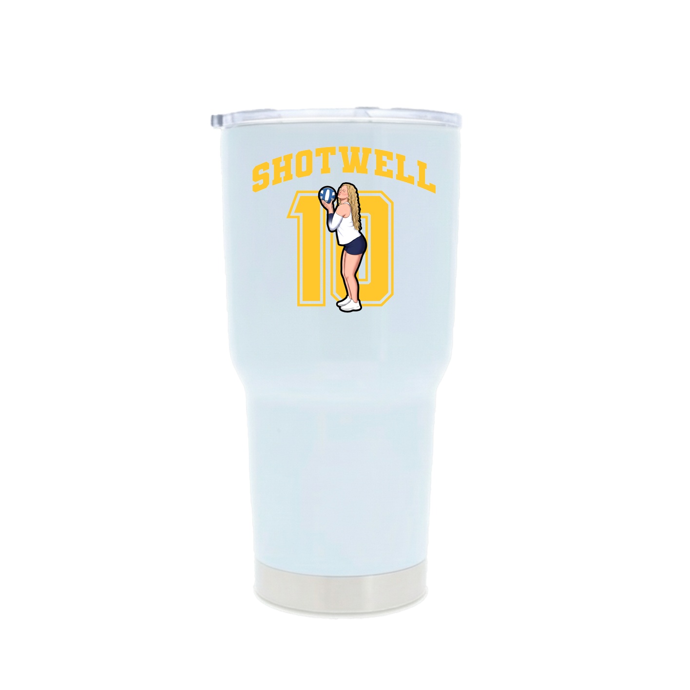 30oz Stainless Steel Tumbler — Number in White
