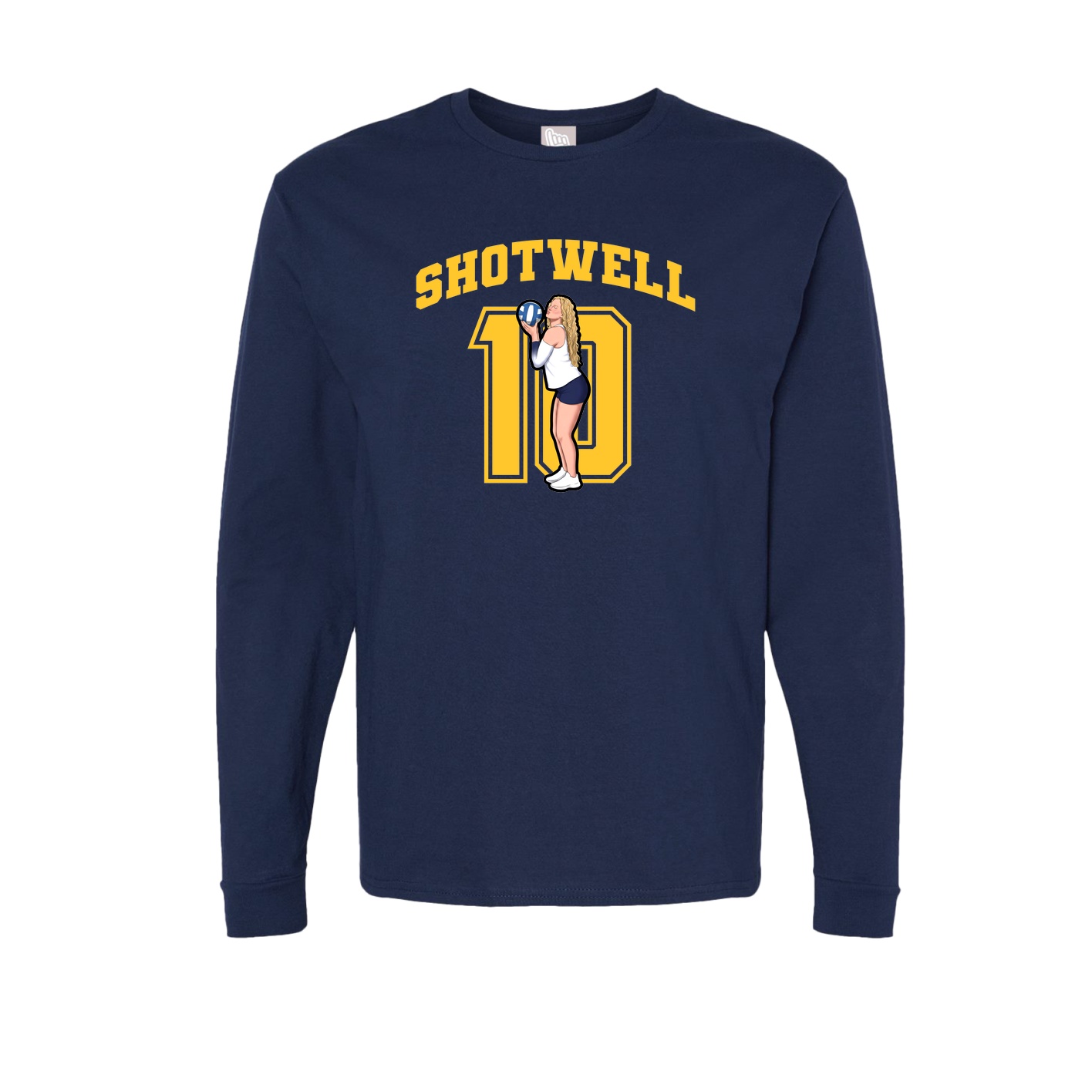 Long Sleeve Tee — Number in Navy