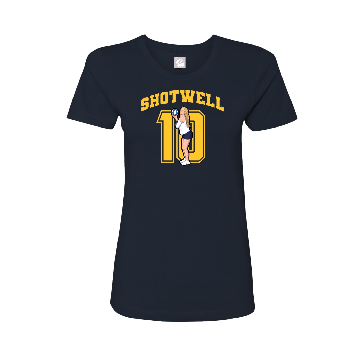 Fitted Women's Tee — Number in Navy
