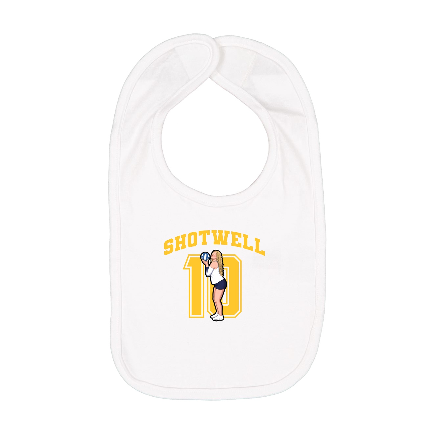Infant Bib — Number in White