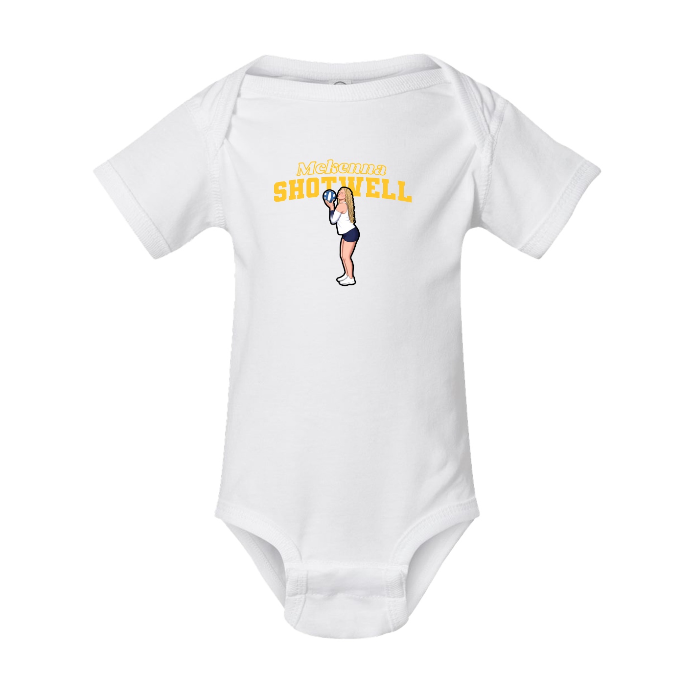 Baby Onesie — Name Arch in White