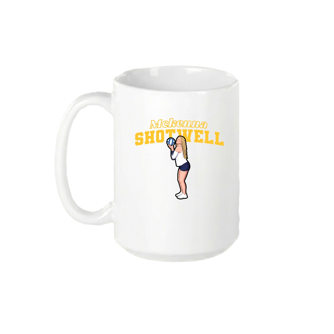15oz Coffee Mug — Name Arch in White