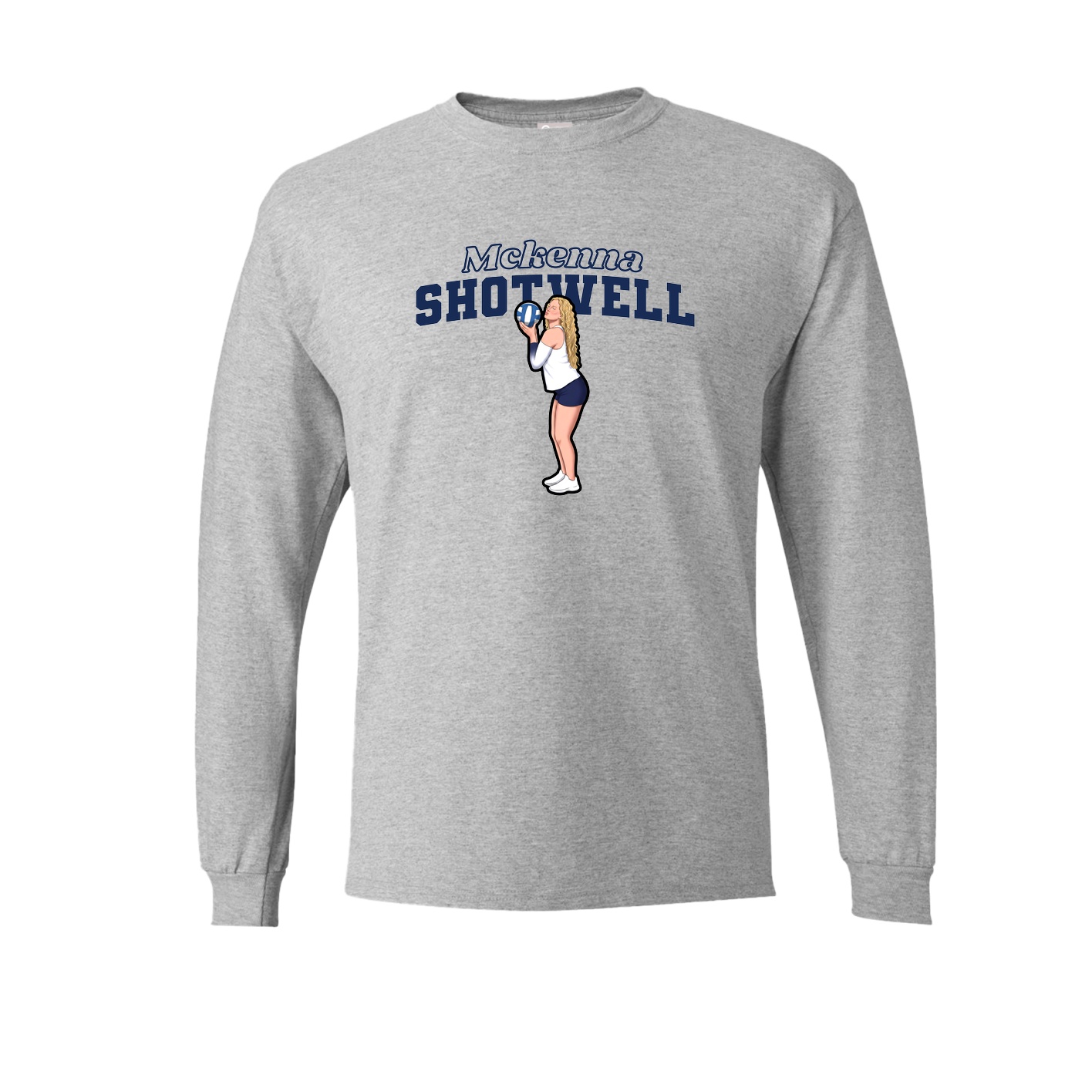 Long Sleeve Tee — Name Arch in Grey
