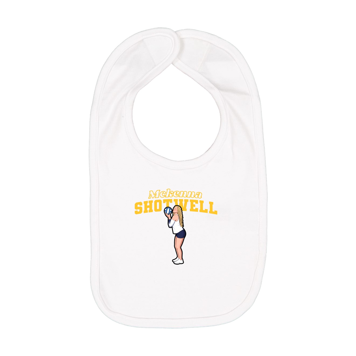Infant Bib — Name Arch in White