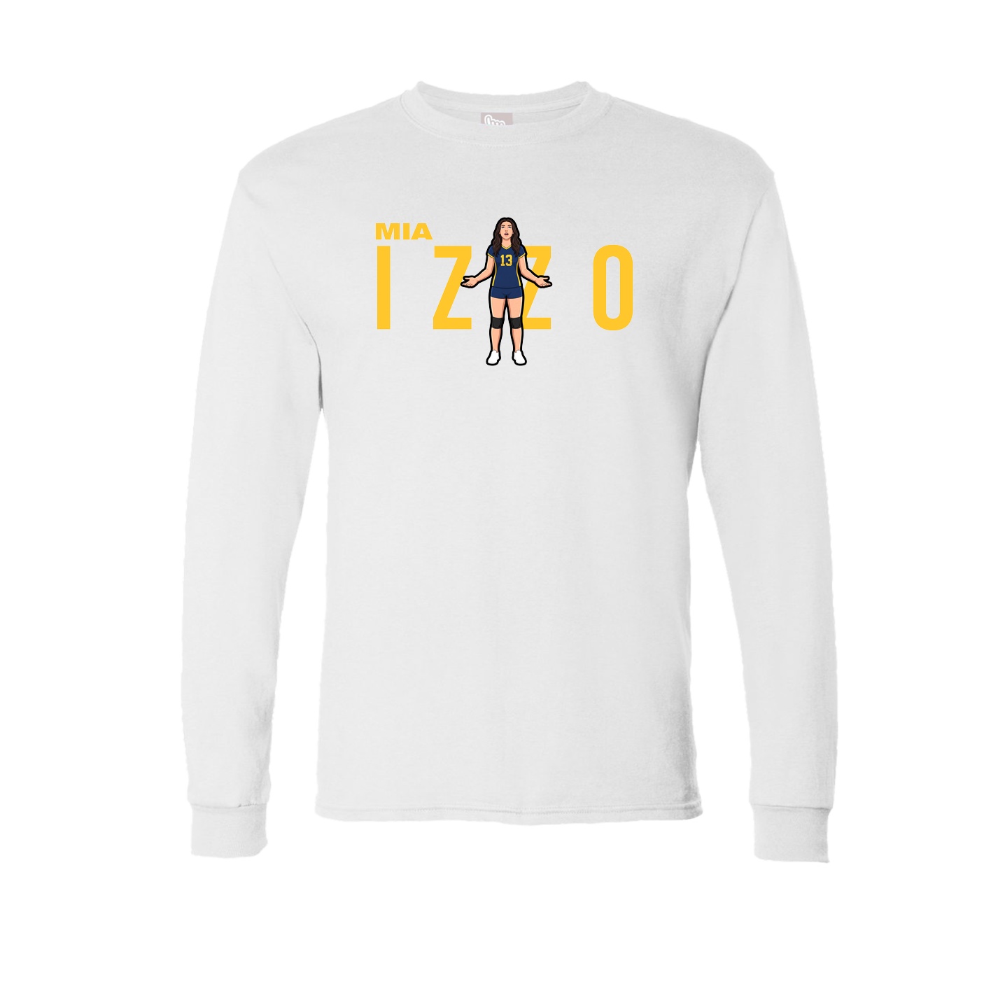Long Sleeve Tee — Player Name in White