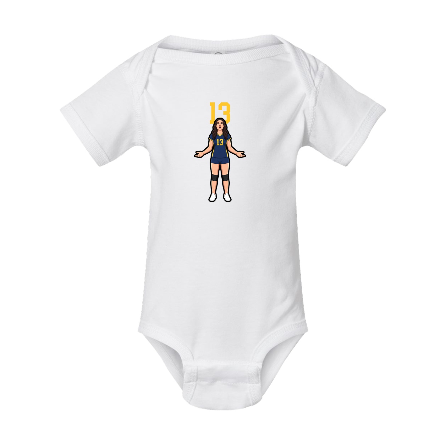 Baby Onesie — Number Top in White