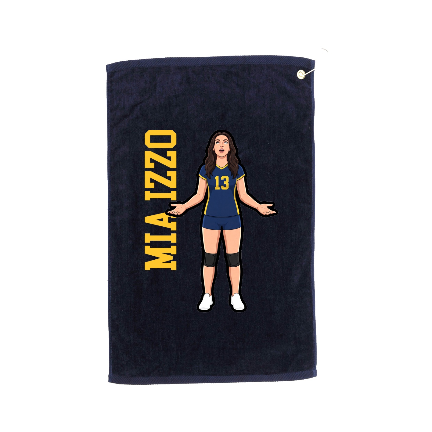 Golf Towel — Name Vertical in Navy