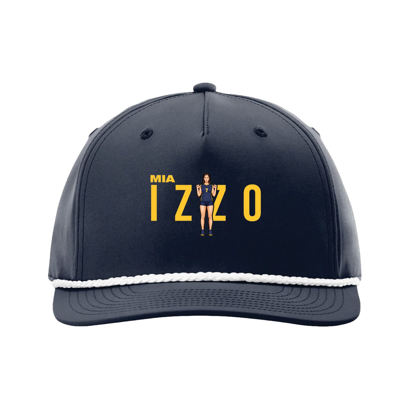 Five-Panel Classic Rope Cap — Player Name in Navy