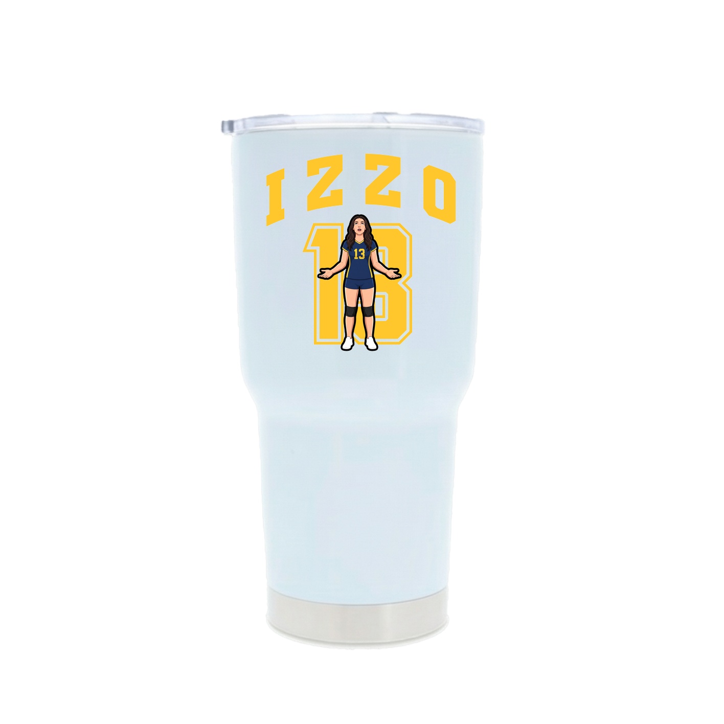 30oz Stainless Steel Tumbler — Number in White