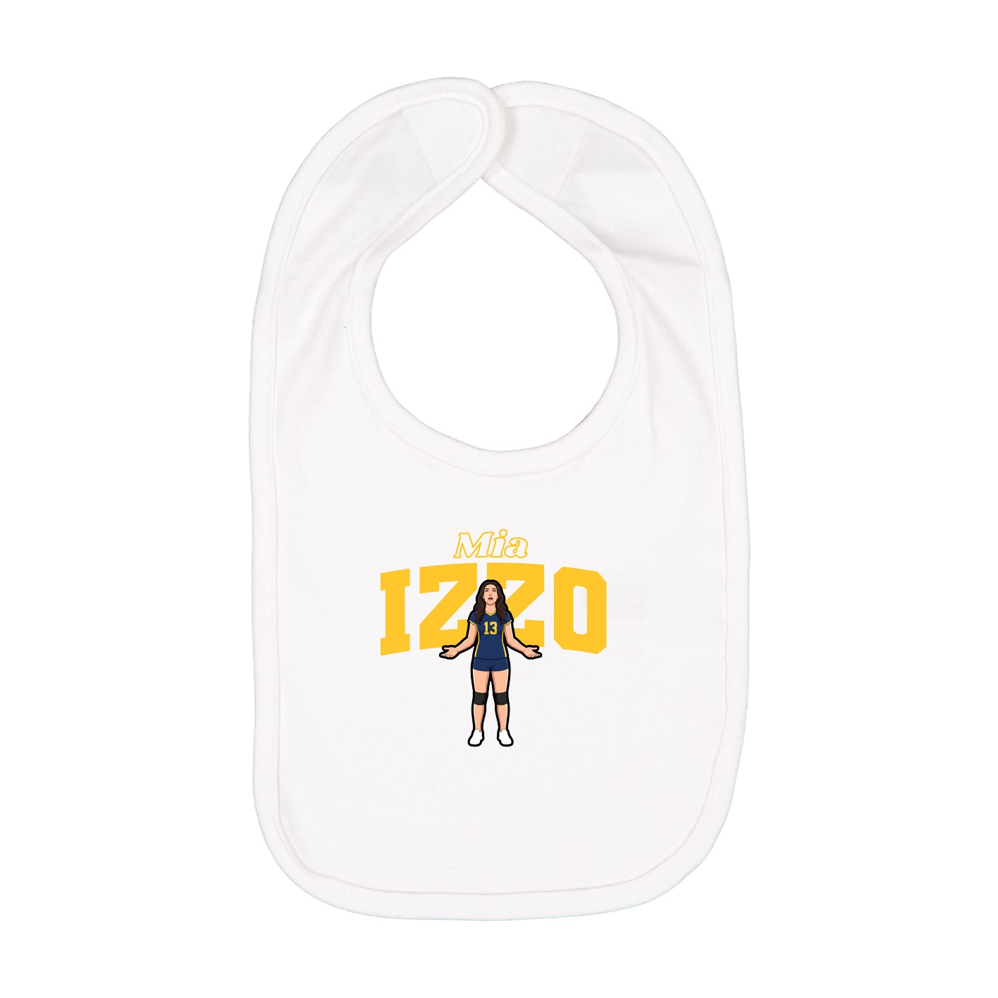 Infant Bib — Name Arch in White