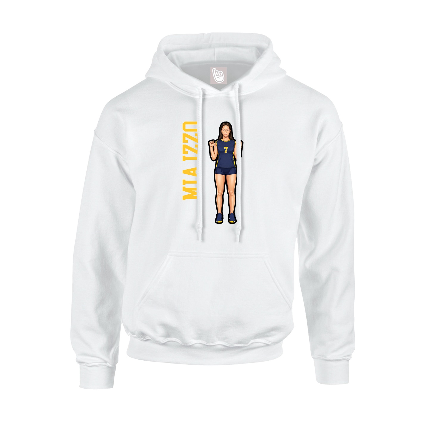 Youth Hoodie — Name Vertical in White