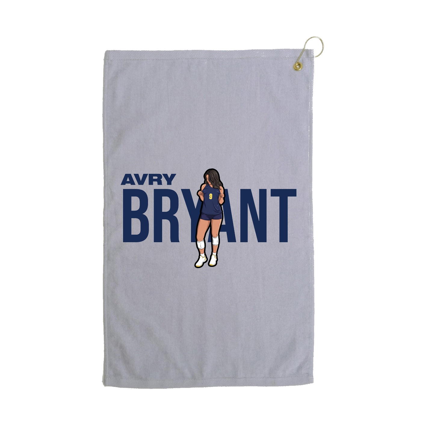 Golf Towel — Player Name in Grey