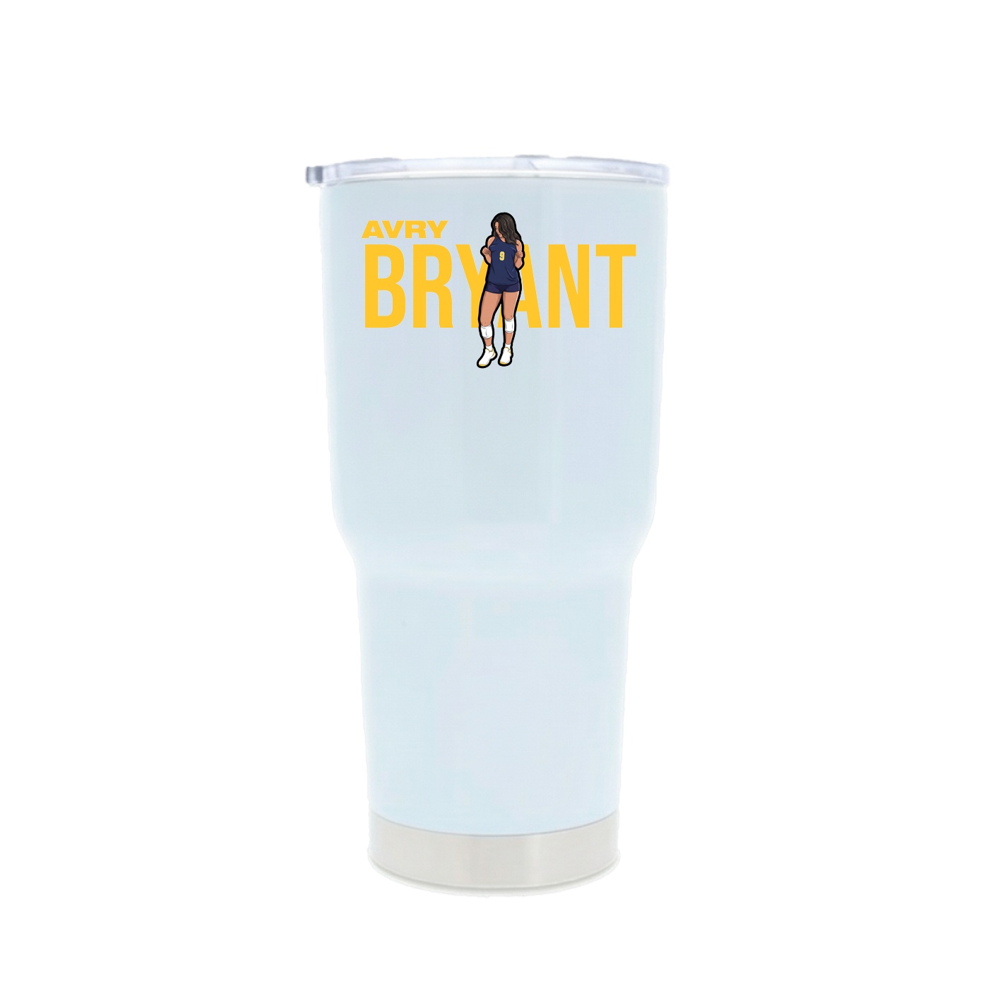 30oz Stainless Steel Tumbler — Player Name in White