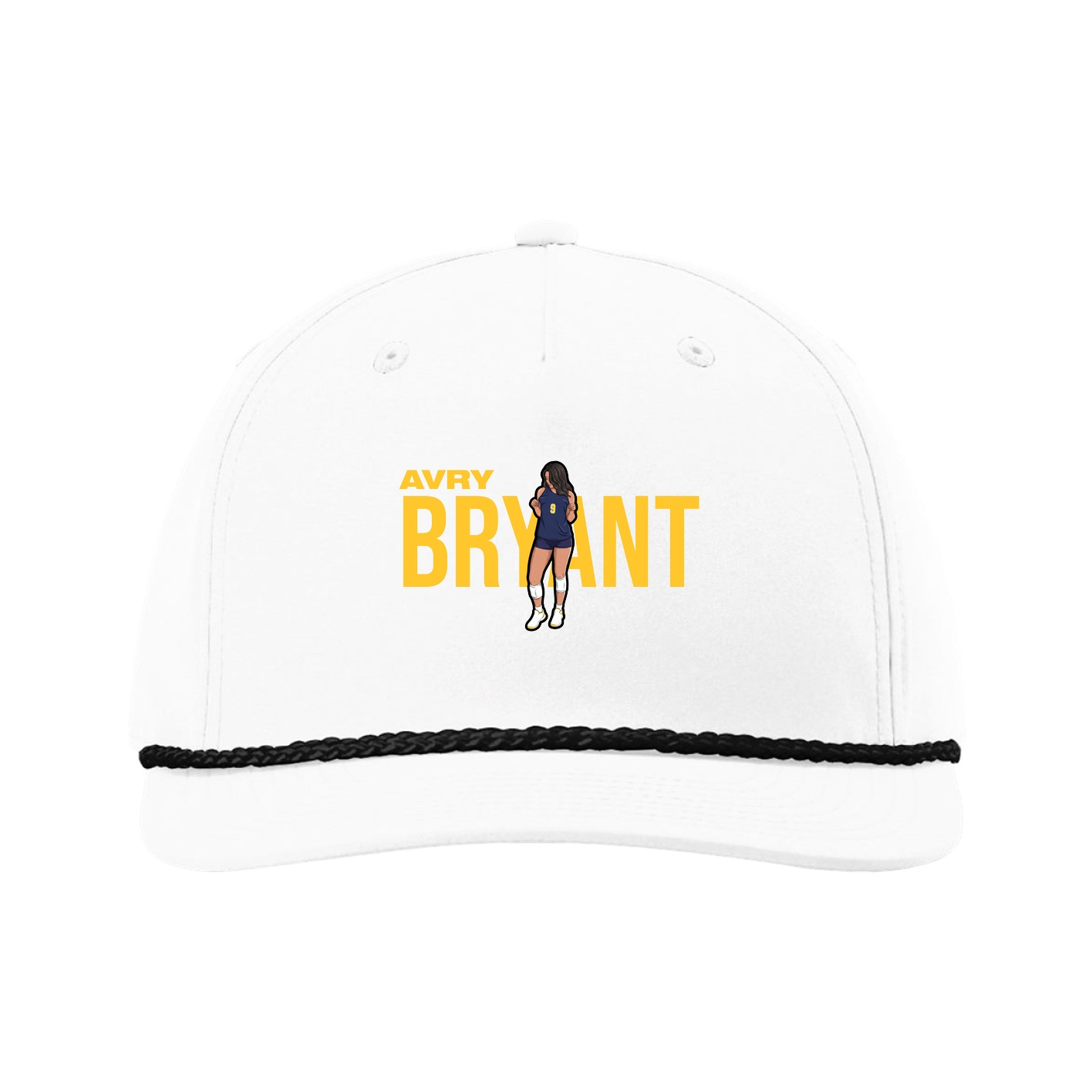 Five-Panel Classic Rope Cap — Player Name in White