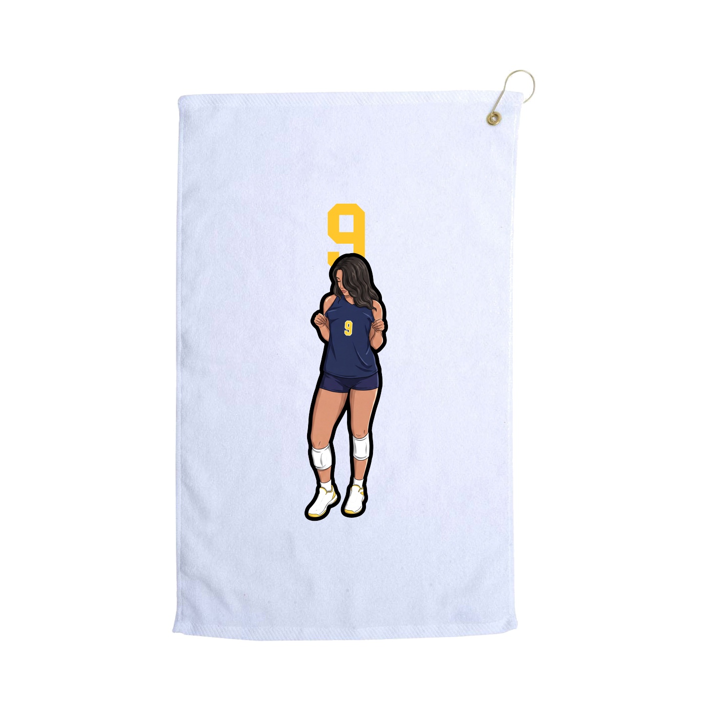 Golf Towel — Number Top in White