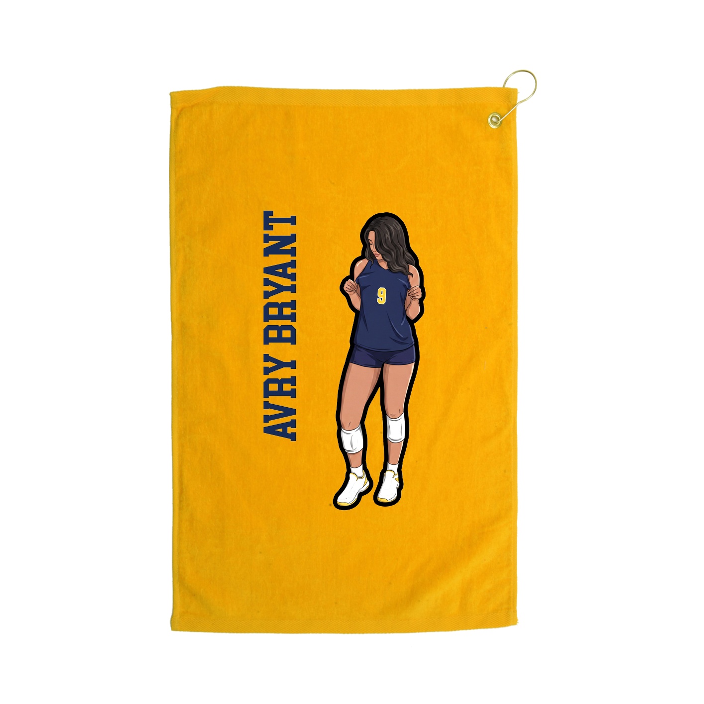 Golf Towel — Name Vertical in Gold