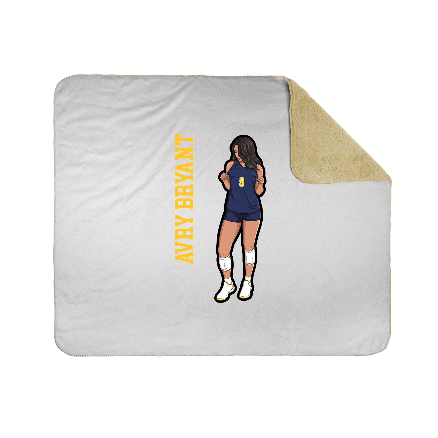 Throw Blanket — Name Vertical in White