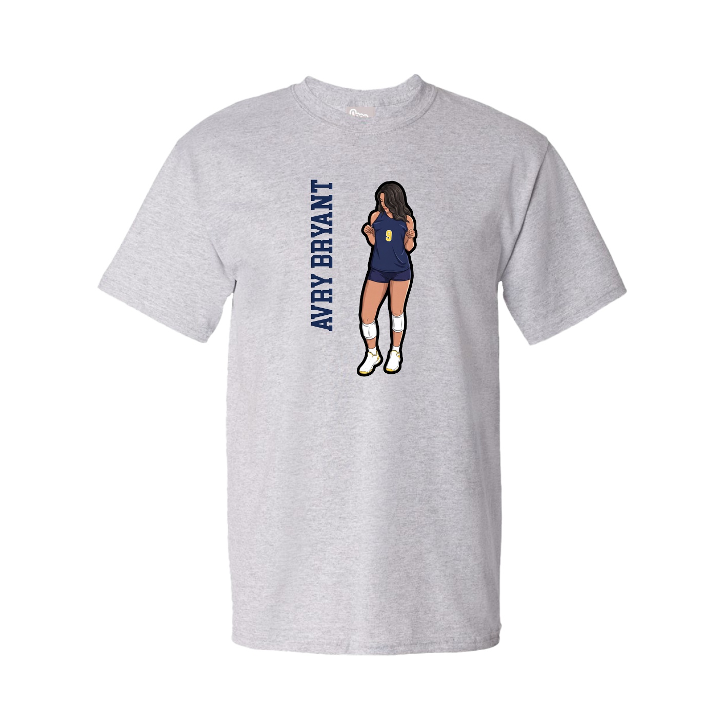 Youth Tee — Name Vertical in Grey