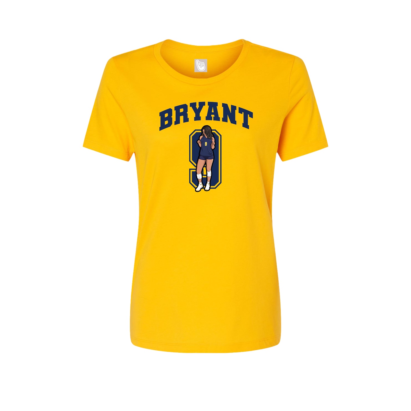 Fitted Women's Tee — Number in Gold