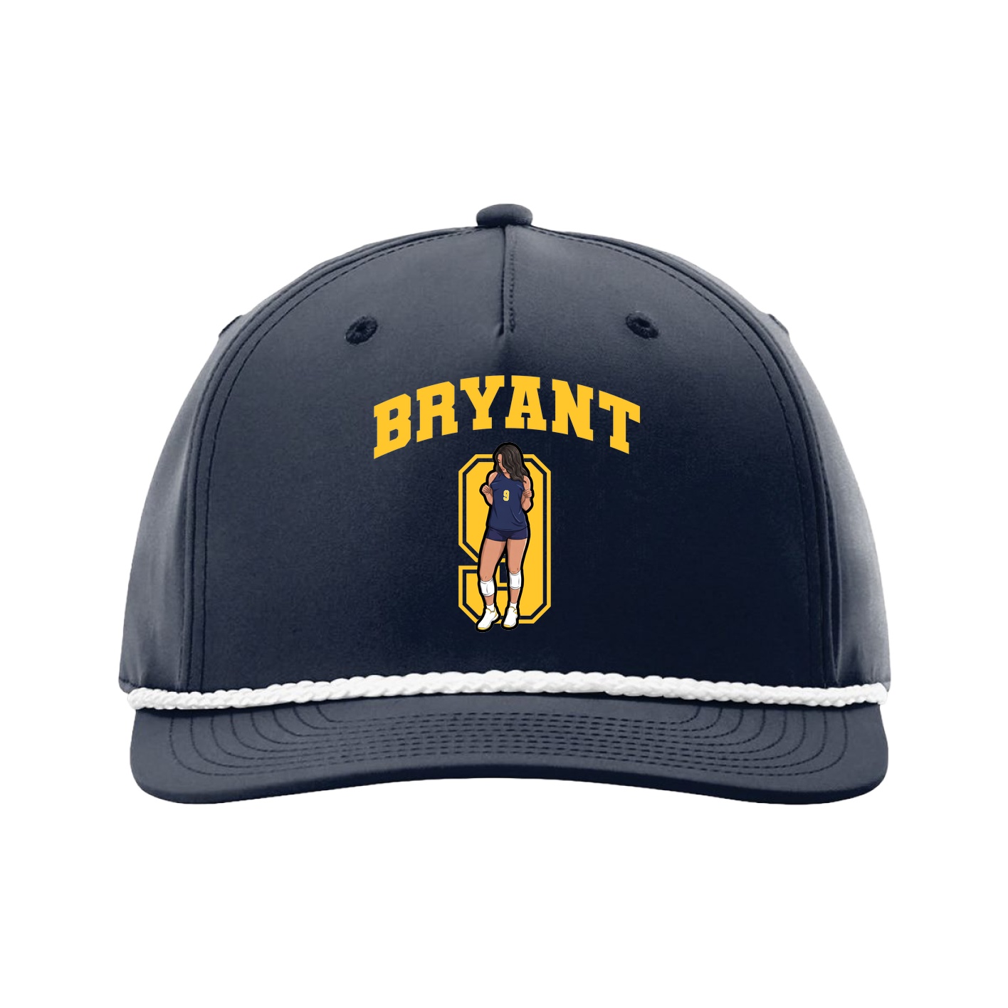 Five-Panel Classic Rope Cap — Number in Navy