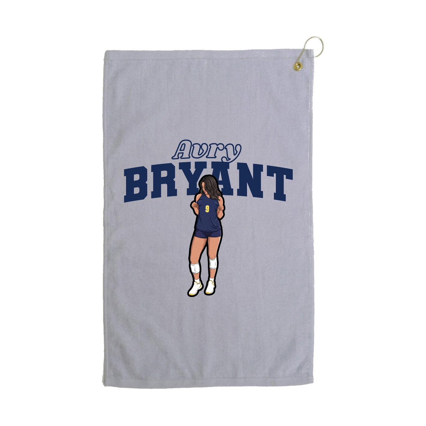 Golf Towel — Name Arch in Grey