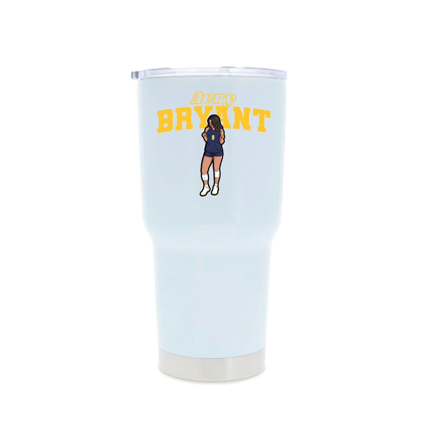 30oz Stainless Steel Tumbler — Name Arch in White