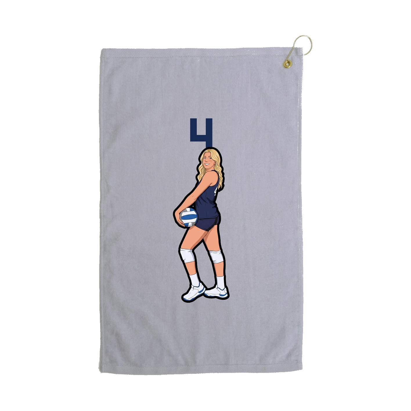 Golf Towel — Number Top in Grey