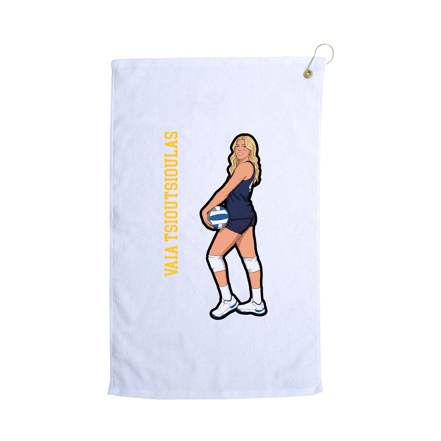Golf Towel — Name Vertical in White