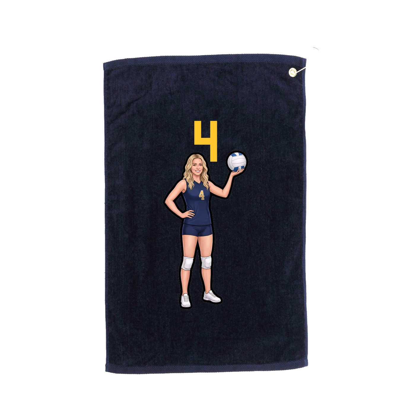 Golf Towel — Number Top in Navy