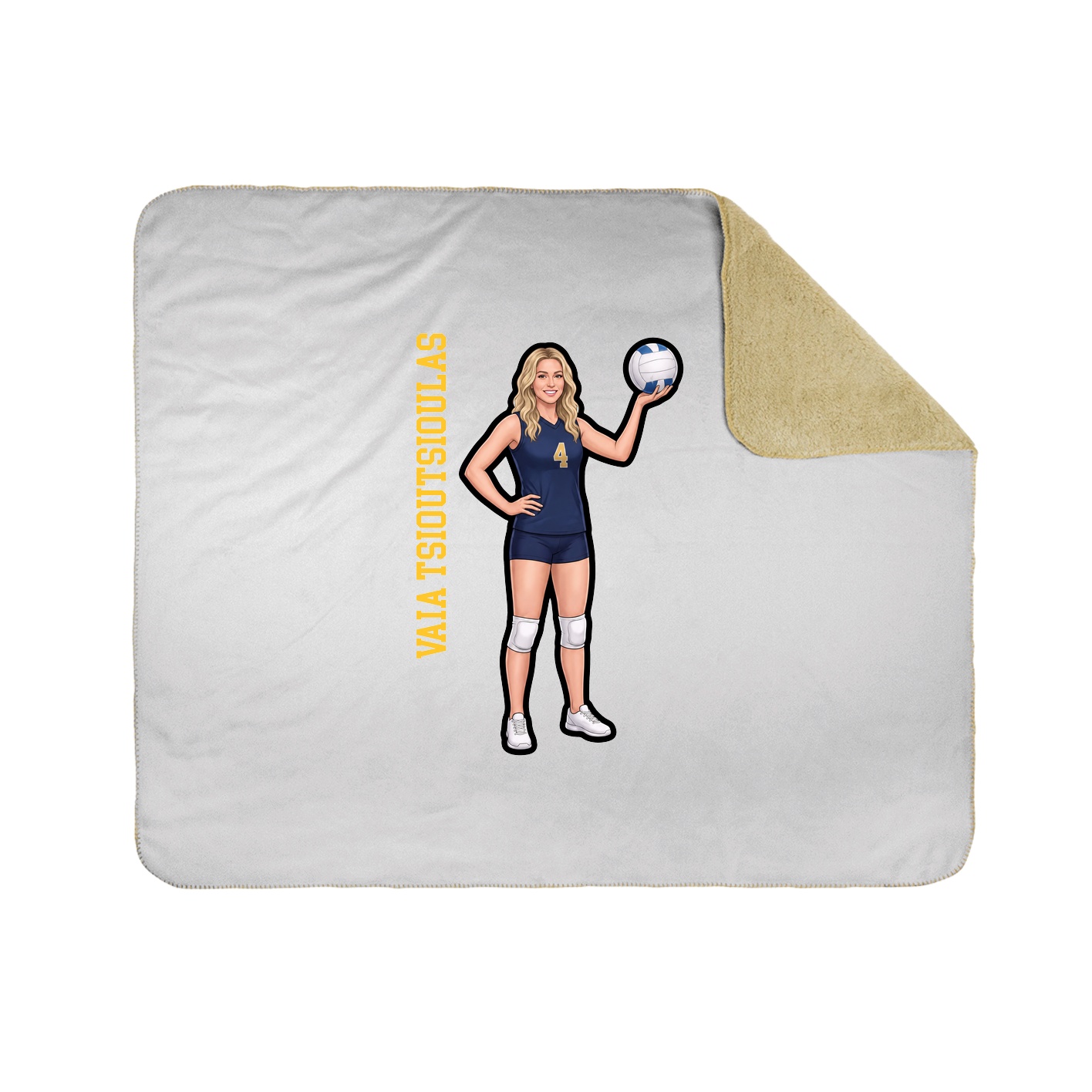 Throw Blanket — Name Vertical in White