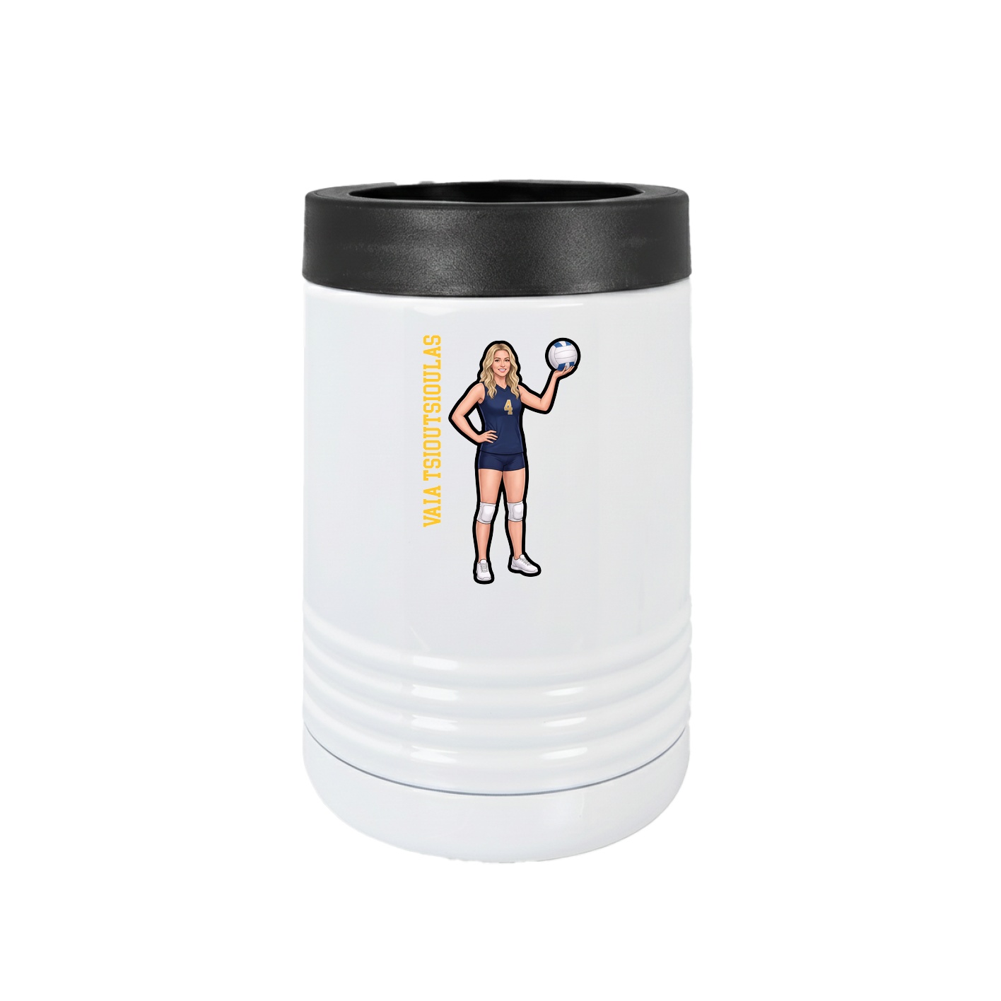 Beverage Holder — Name Vertical in White
