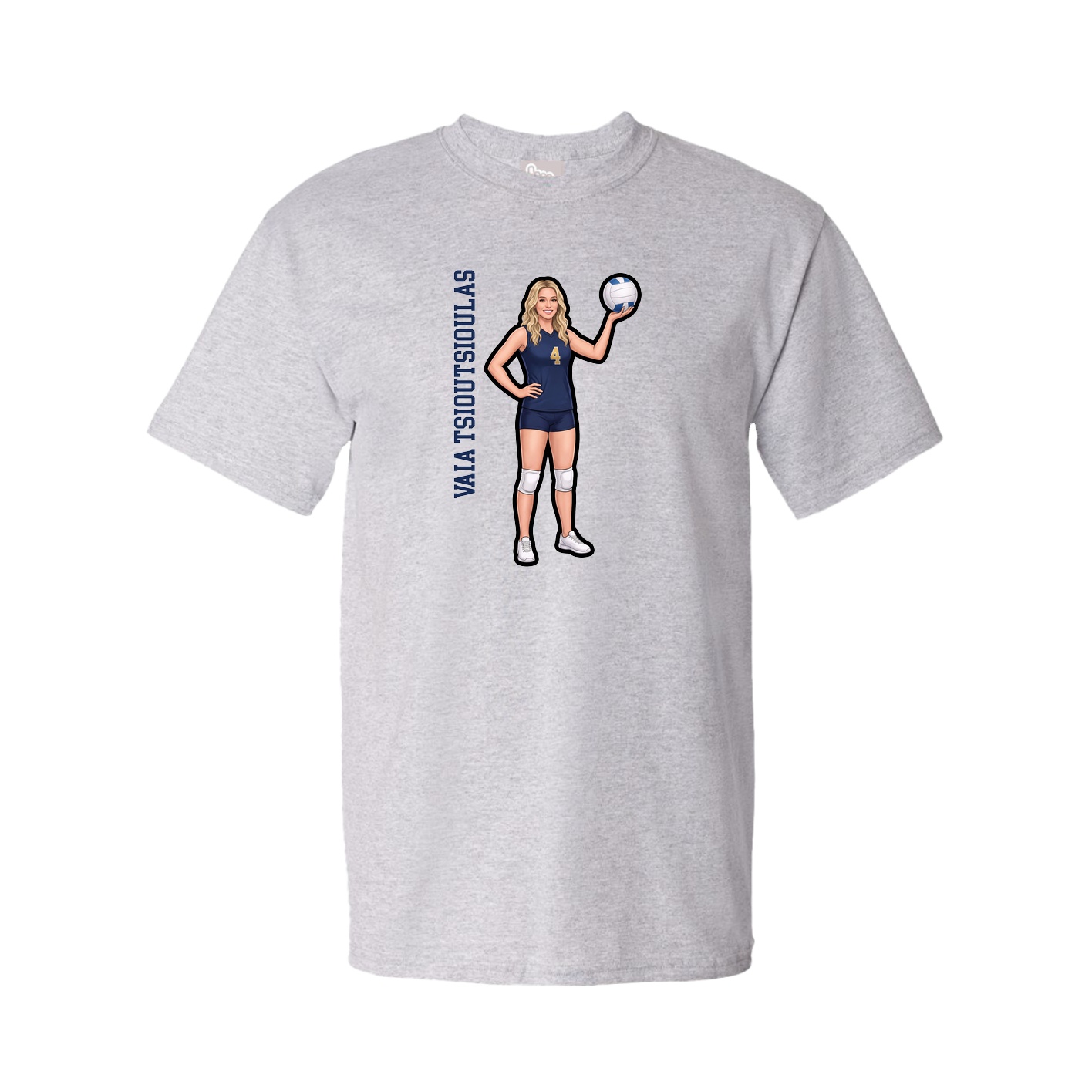 Tee — Name Vertical in Grey