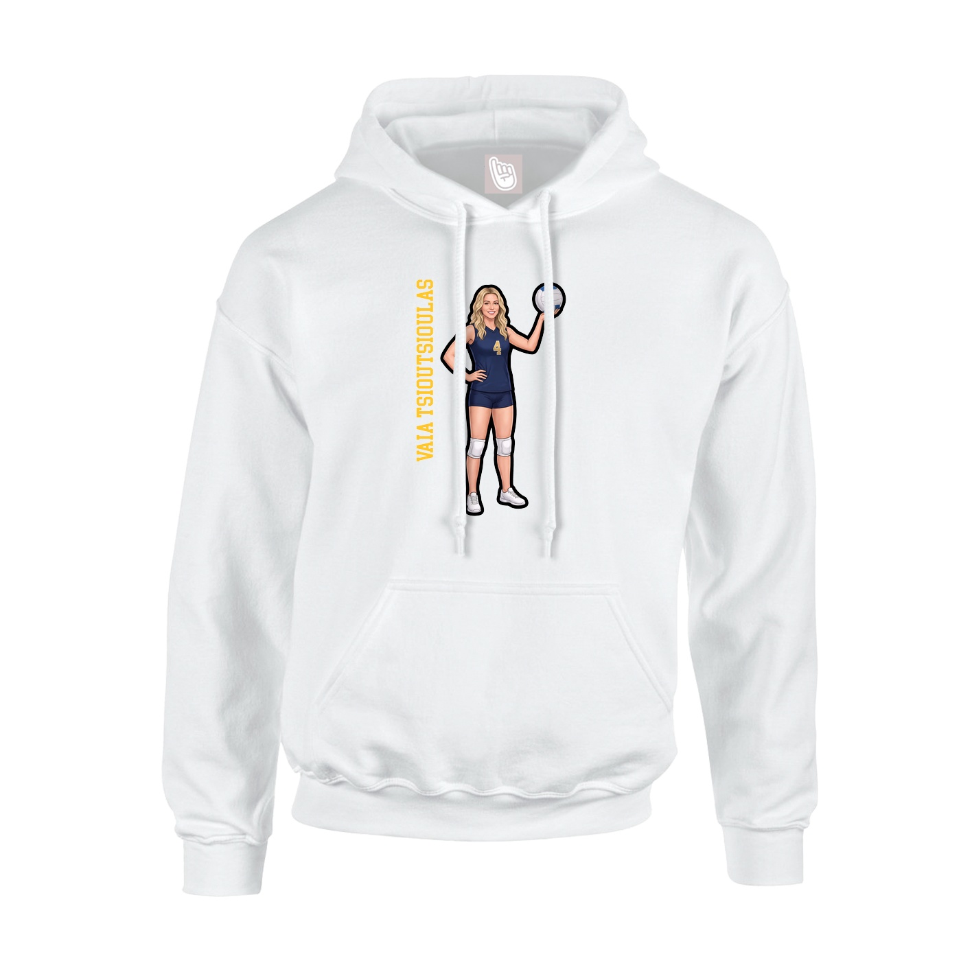 Youth Hoodie — Name Vertical in White