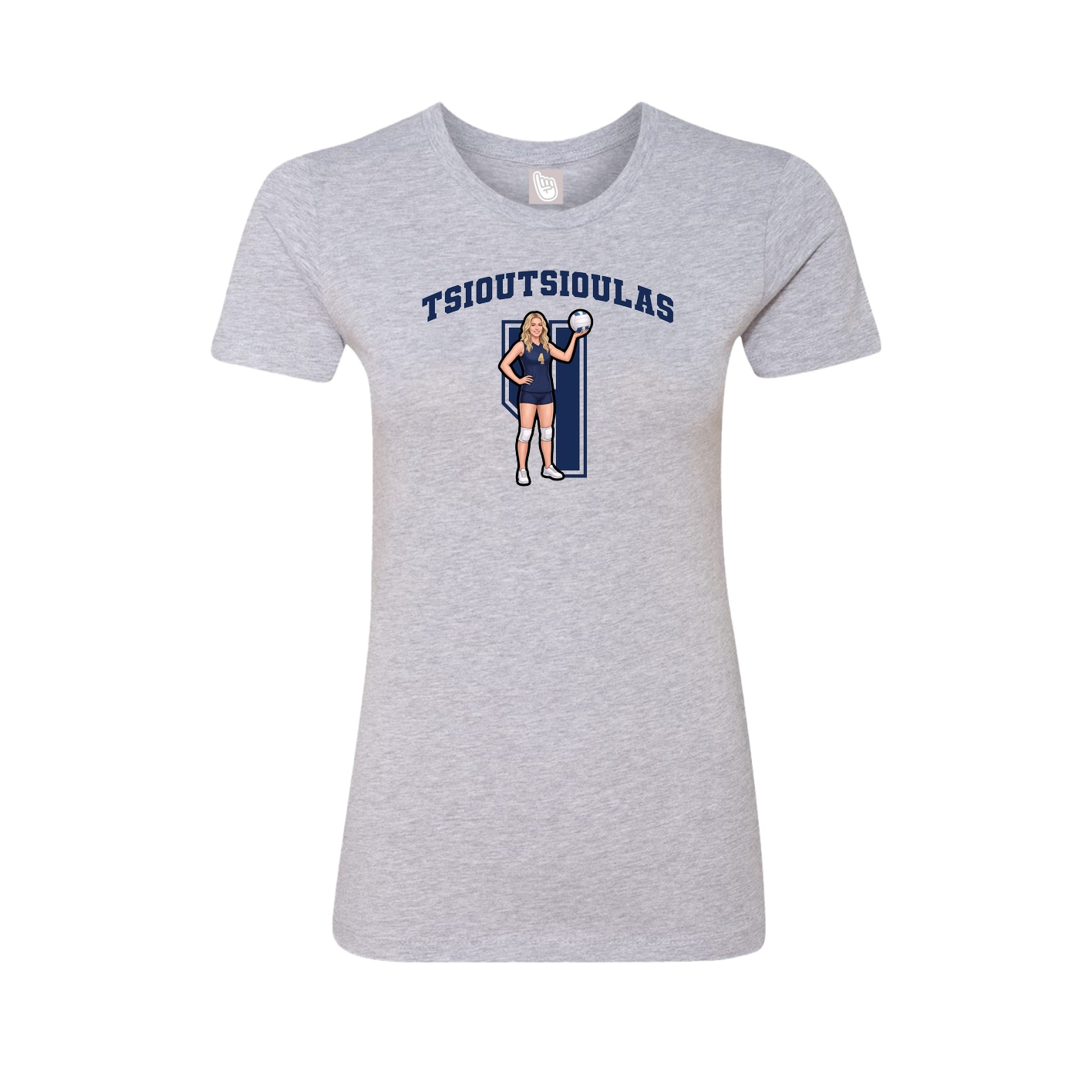 Fitted Women's Tee — Number in Grey