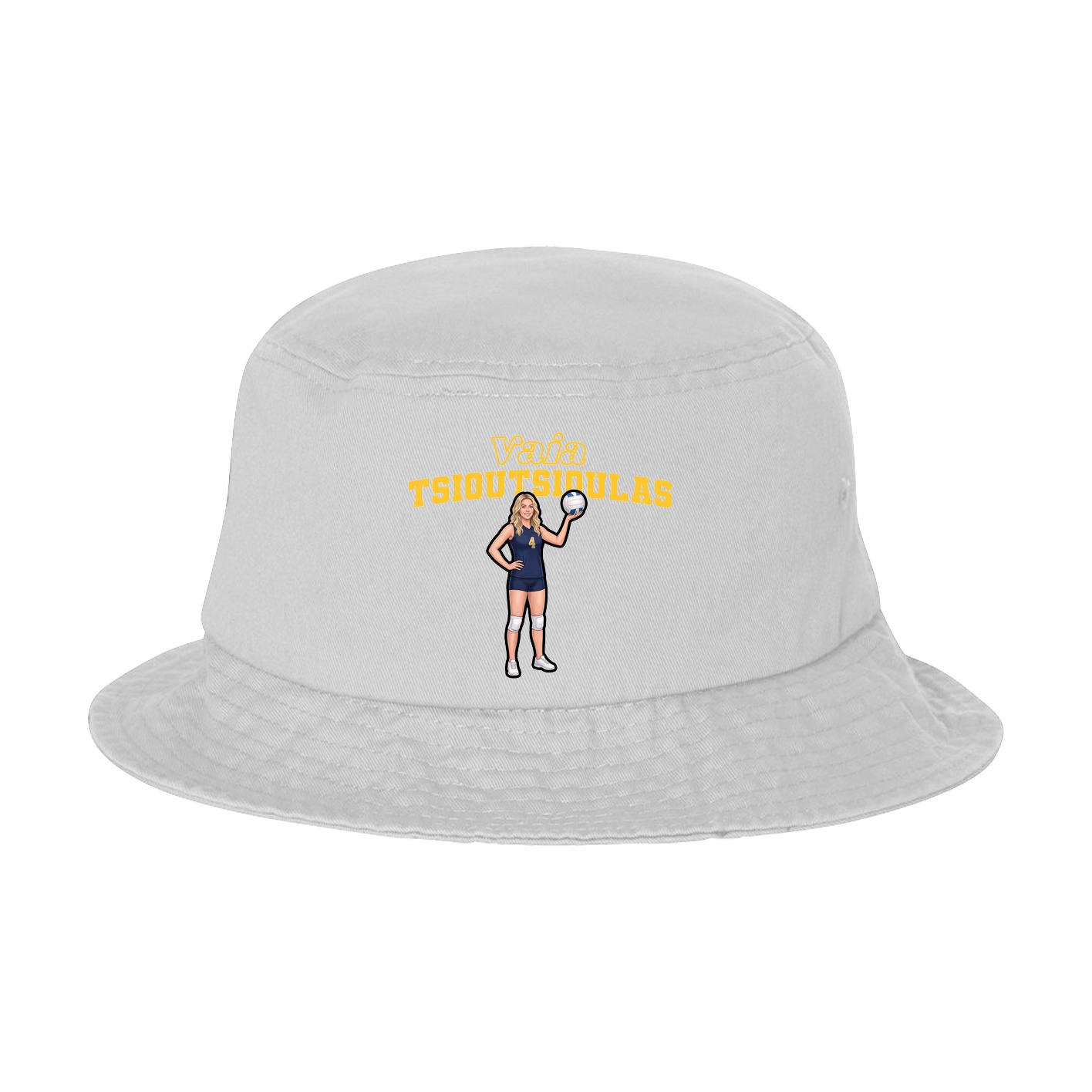 Bucket Cap — Name Arch in White