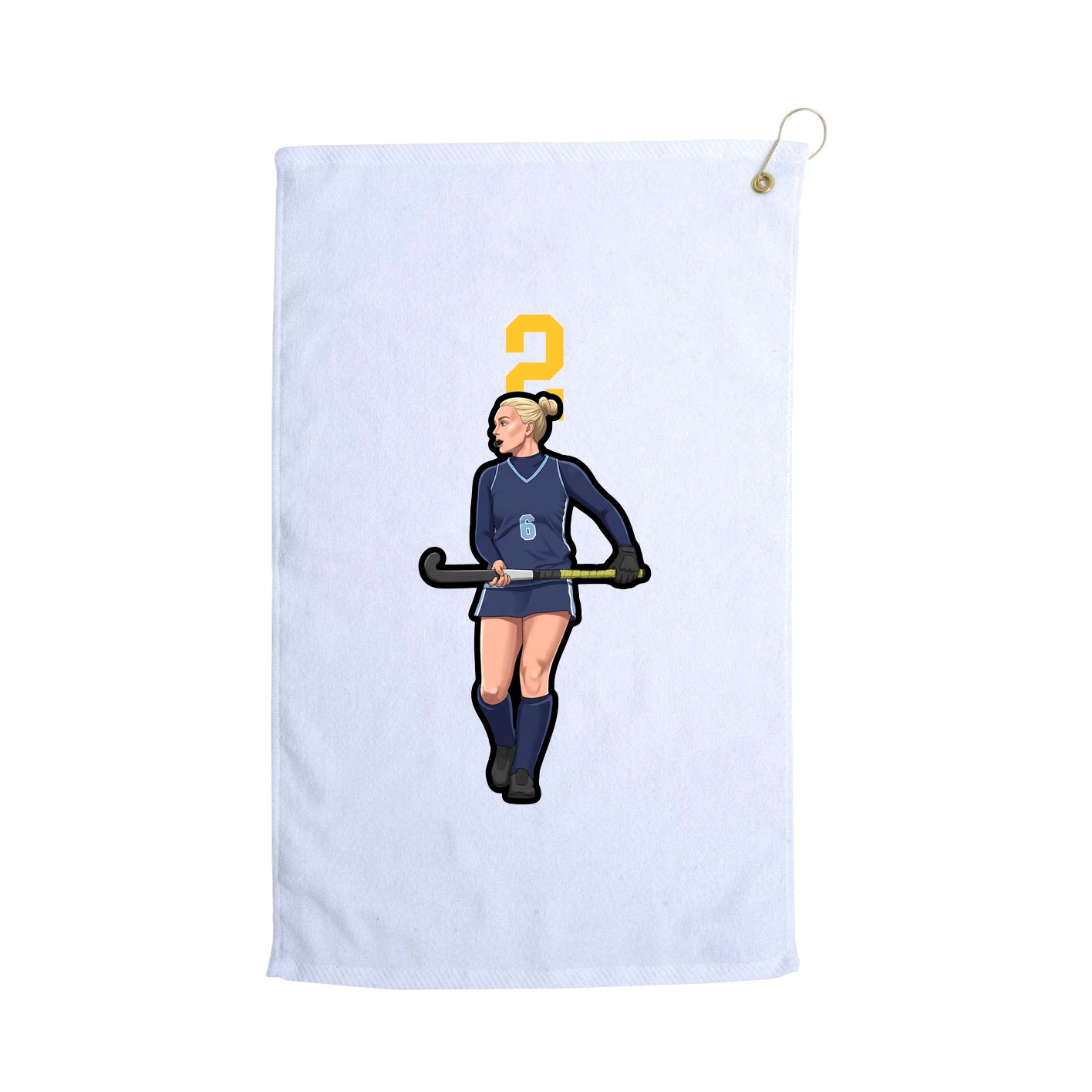 Golf Towel — Number Top in White