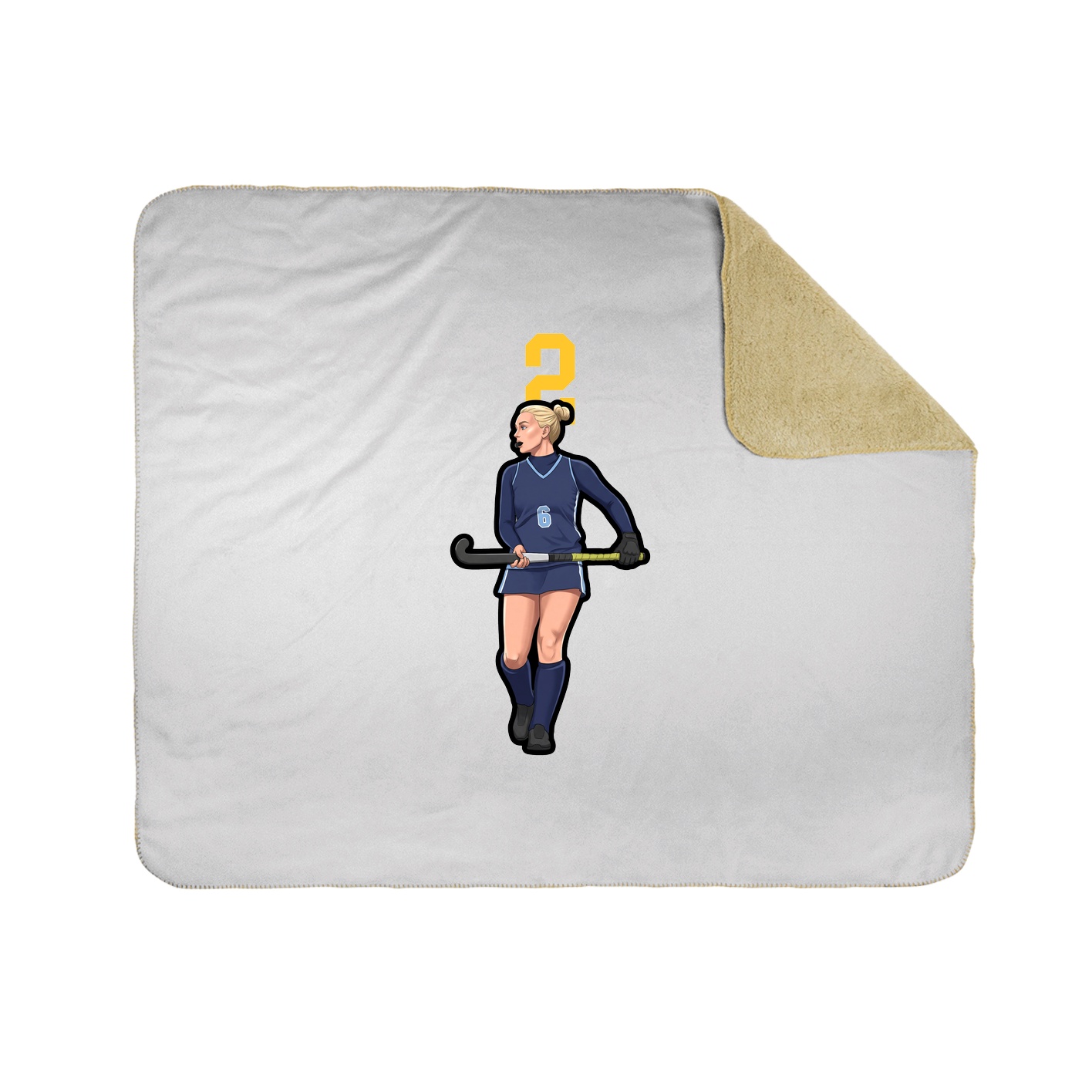 Throw Blanket — Number Top in White
