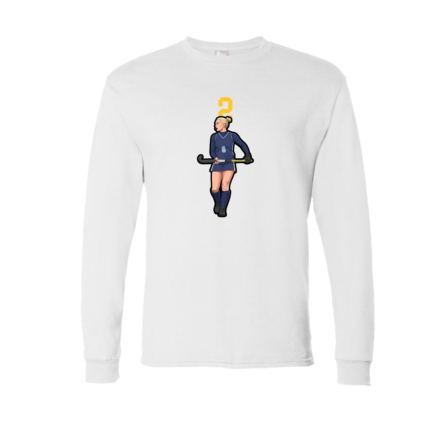 Long Sleeve Tee — Number Top in White