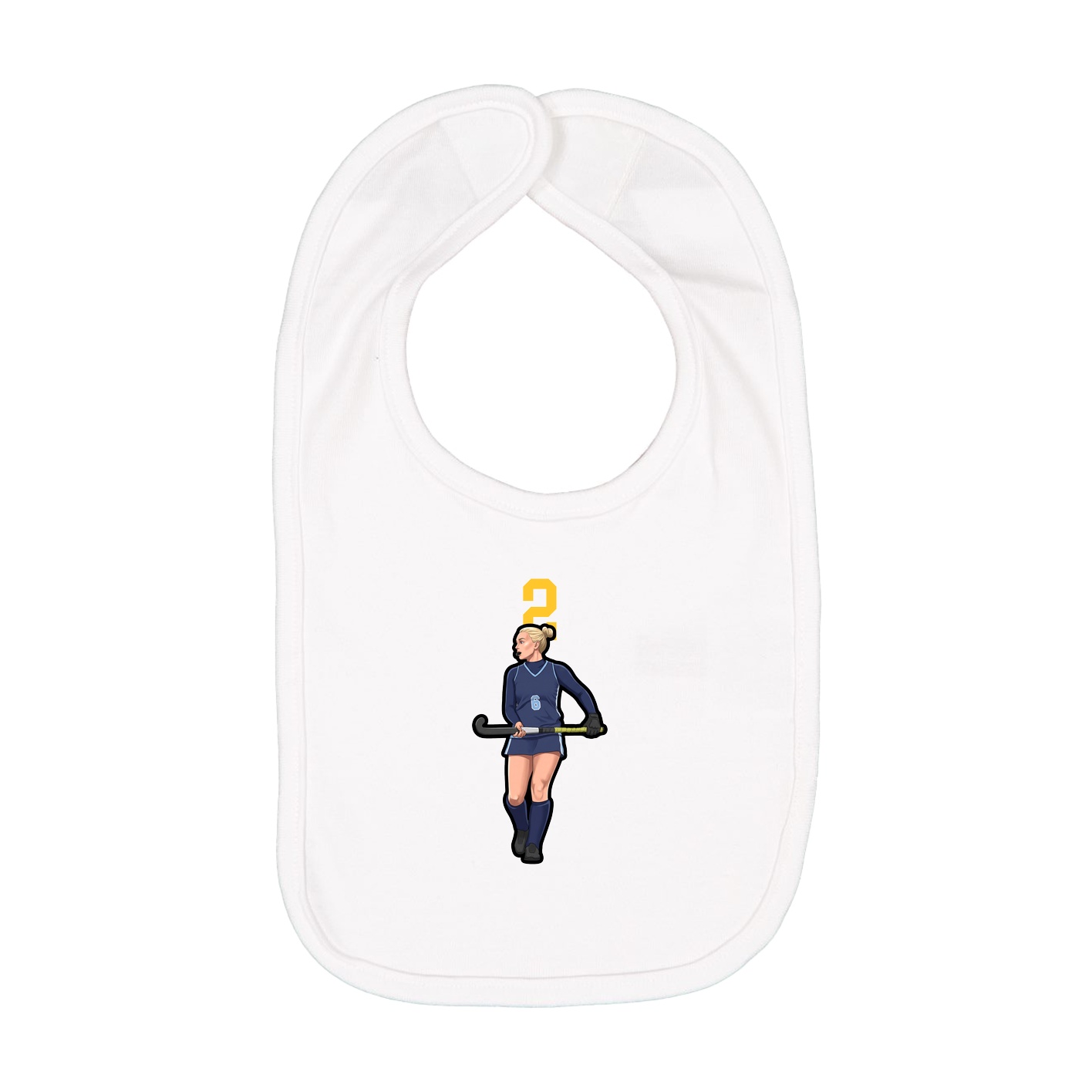 Infant Bib — Number Top in White