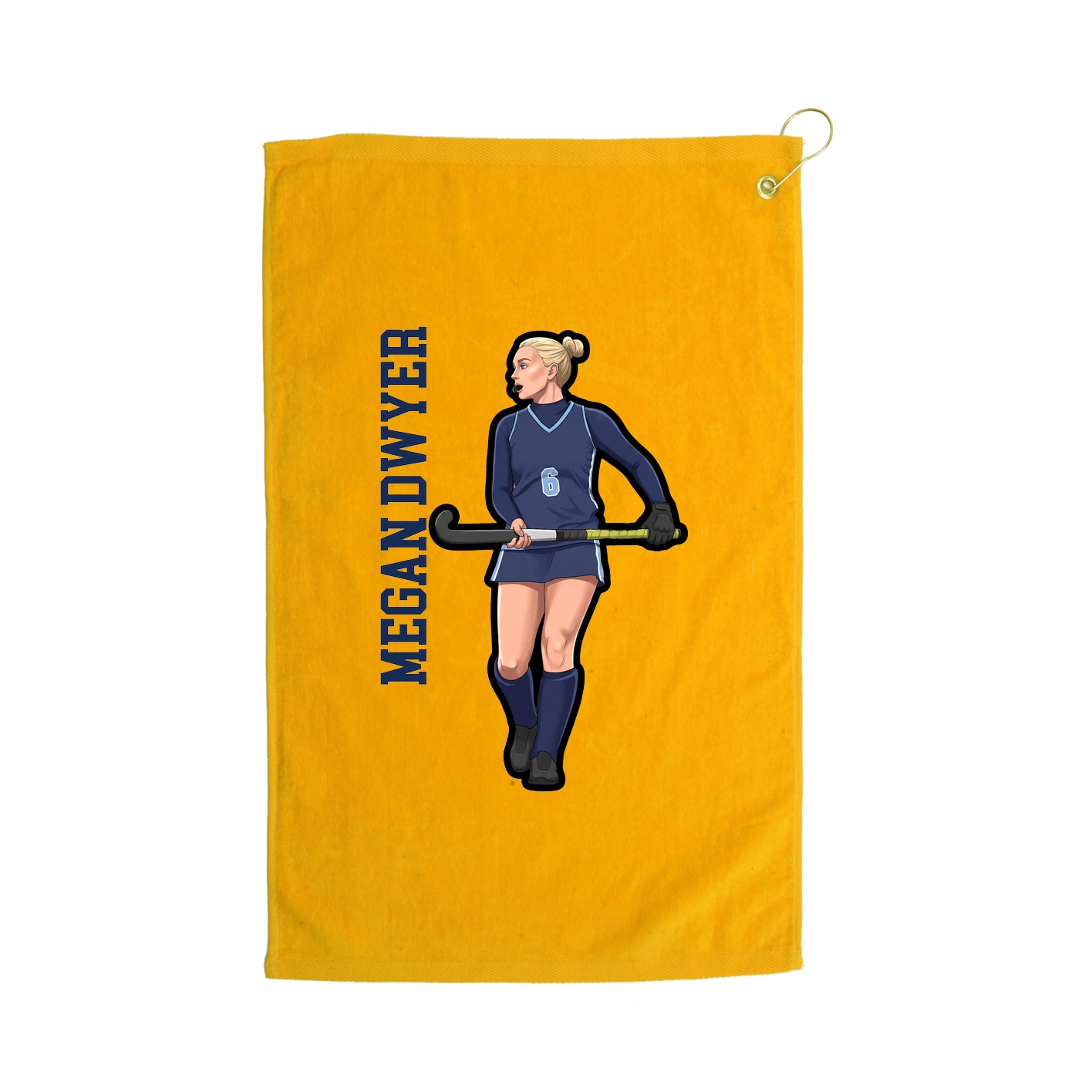 Golf Towel — Name Vertical in Gold