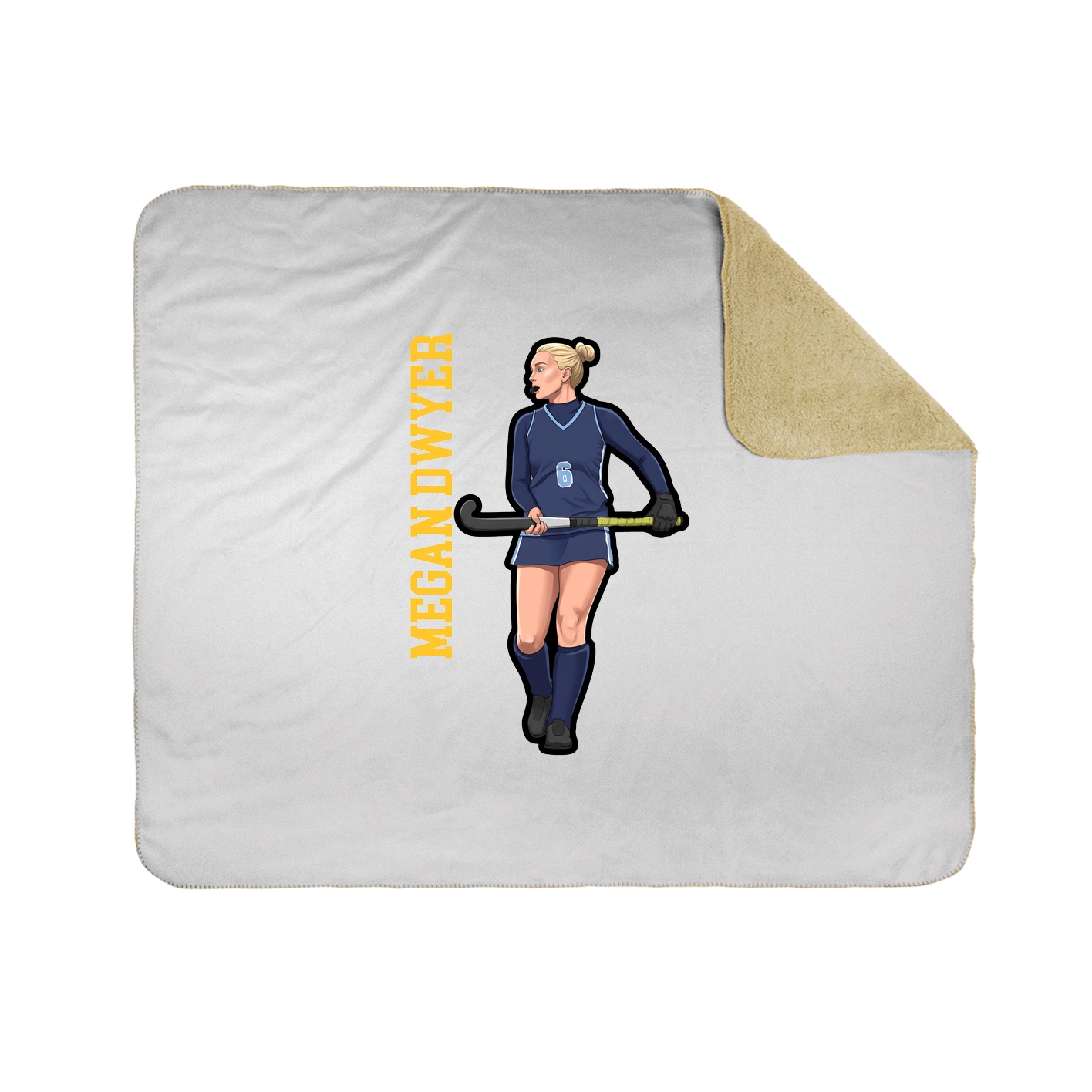 Throw Blanket — Name Vertical in White