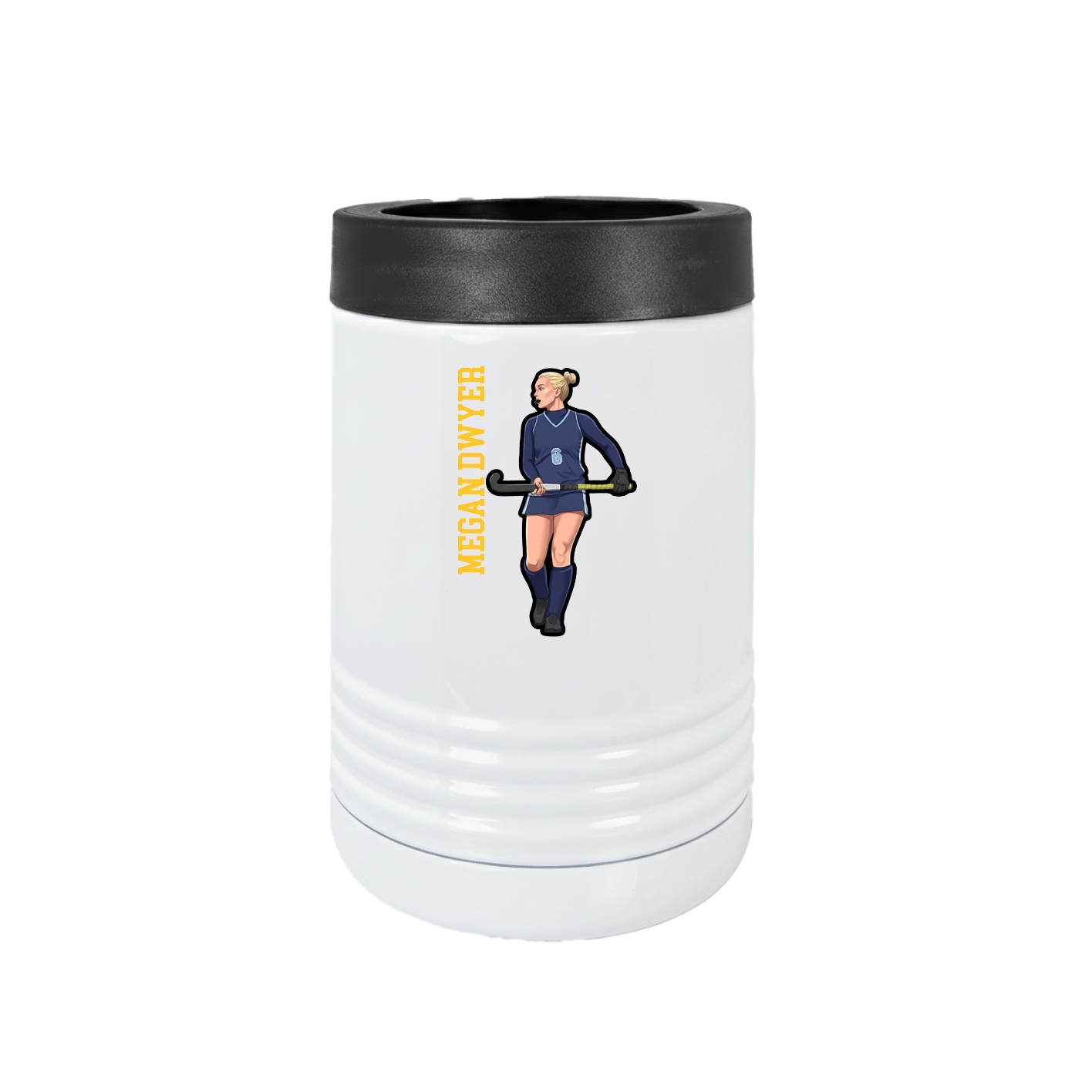 Beverage Holder — Name Vertical in White