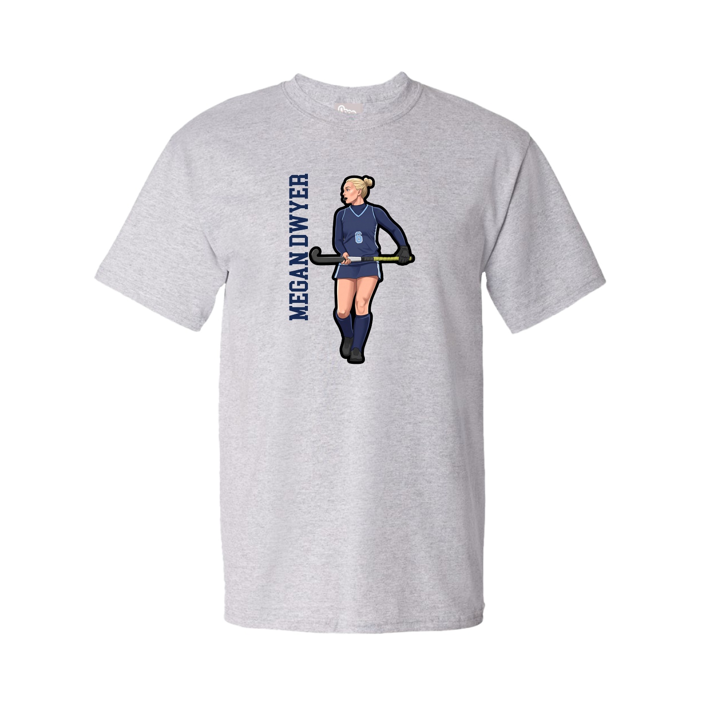 Tee — Name Vertical in Grey