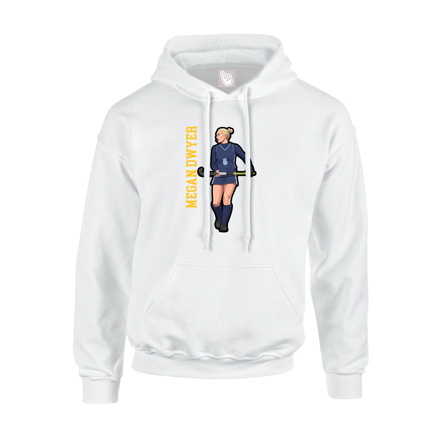 Youth Hoodie — Name Vertical in White