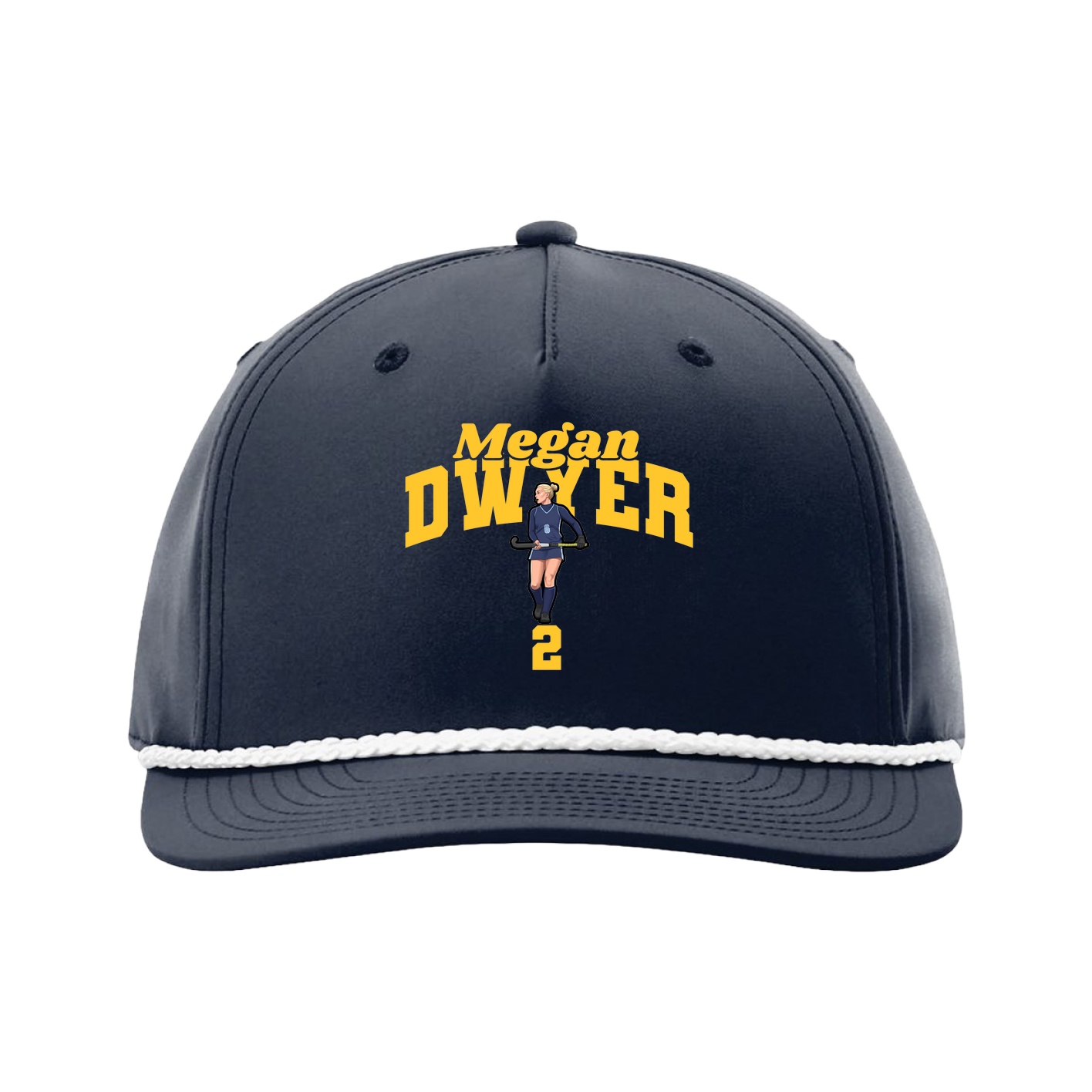 Five-Panel Classic Rope Cap — Signature Arch in Navy